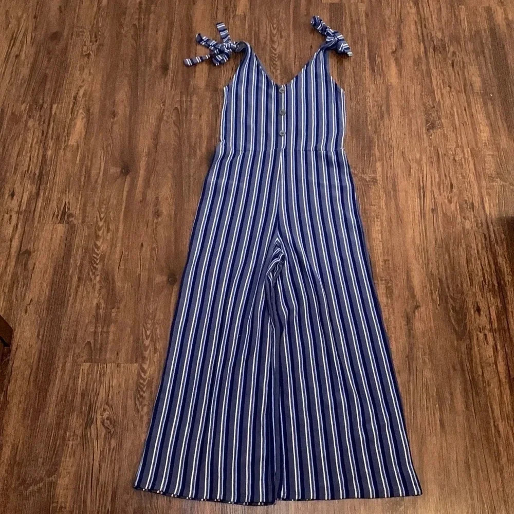 Arizona Jean Striped Knit Jumpsuit Size Small